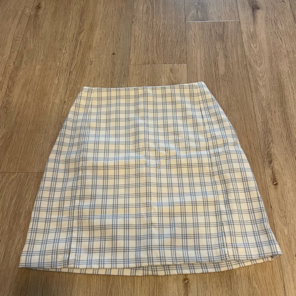 Brandy Melville Blue Plaid Mini Skirt